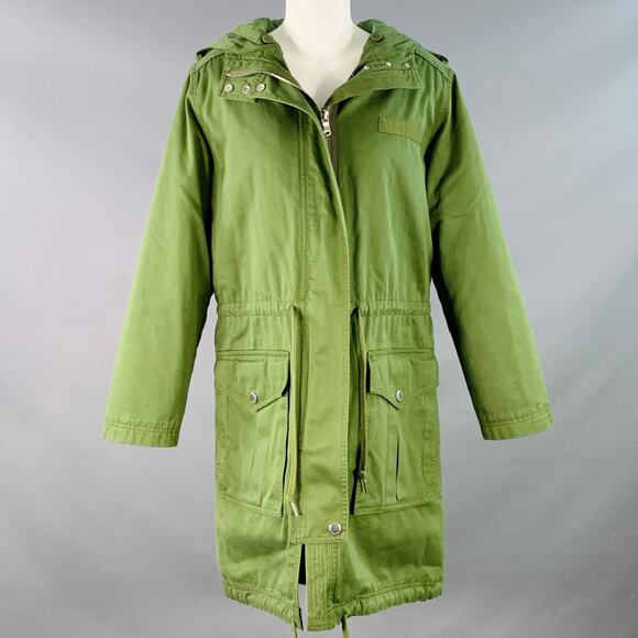 MARC by MARC JACOBS Size M Green Cotton Quilted Lining Hooded Zip Up Coat - Picture 1 of 9